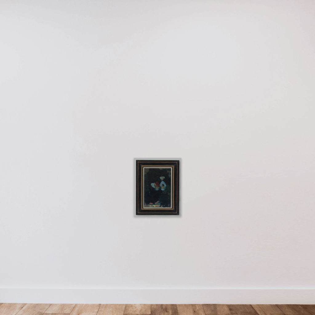 Drie lezende vrouwen in een tuin unframed — shown to scale