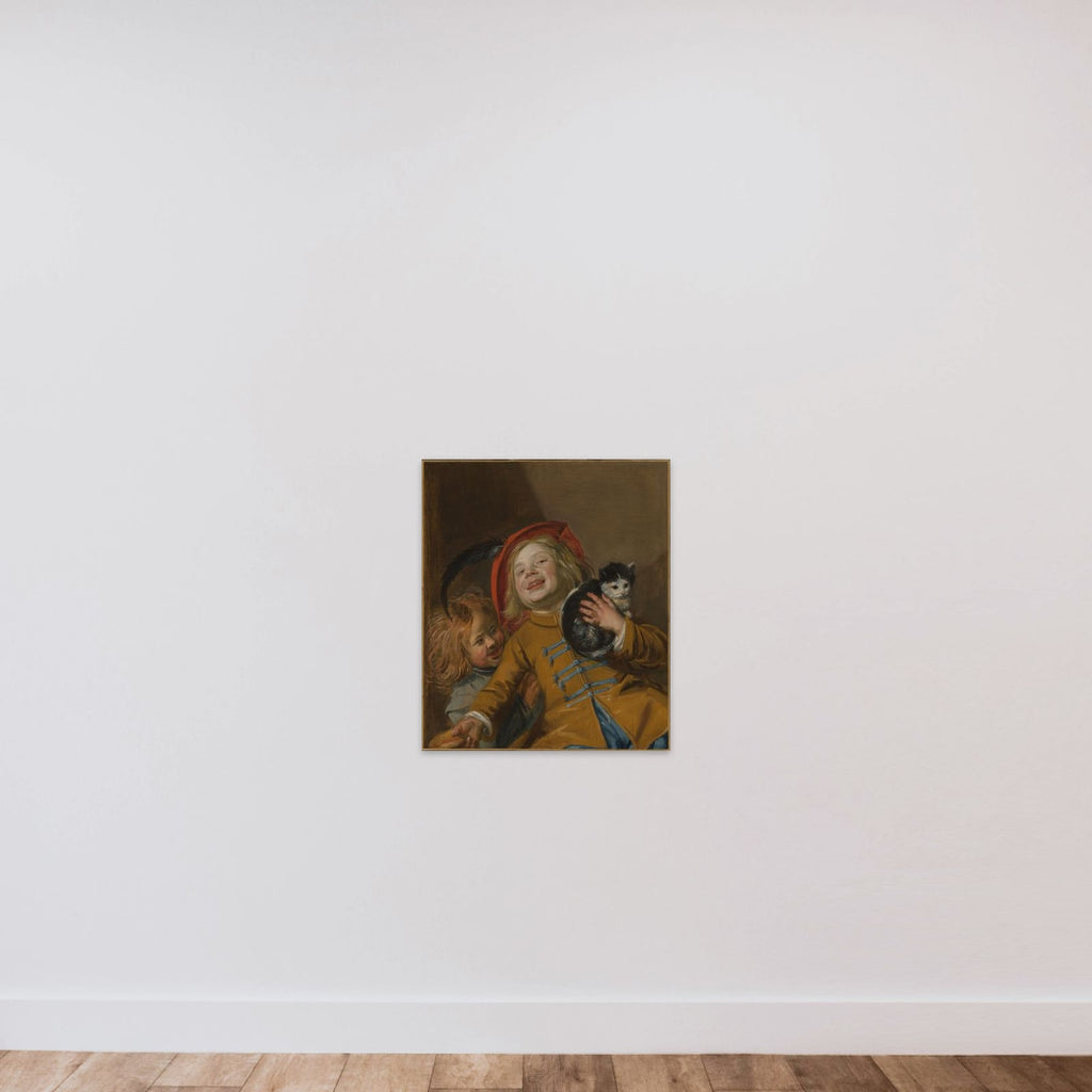 Two Children with a Cat unframed — shown to scale