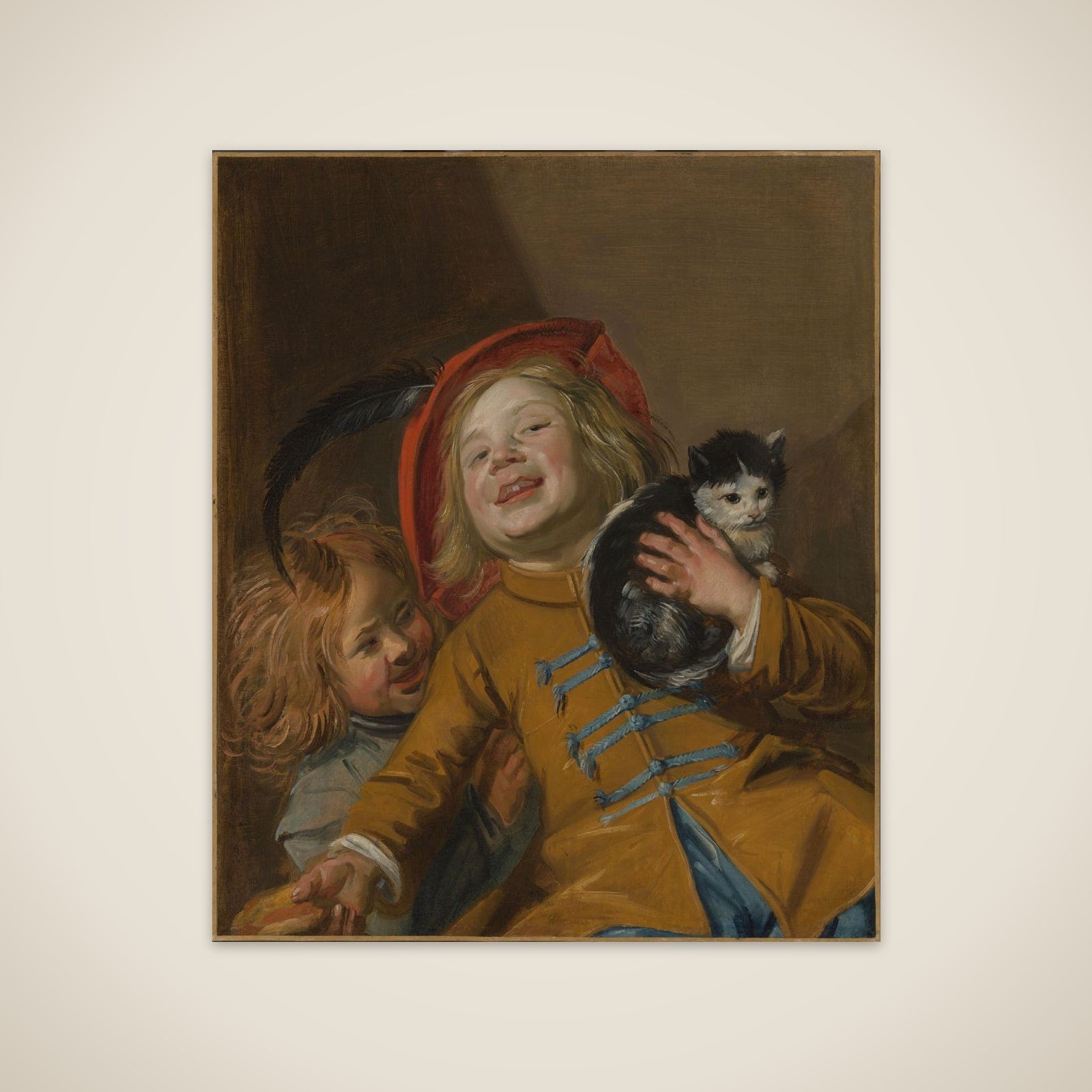 Two Children with a Cat unframed print
