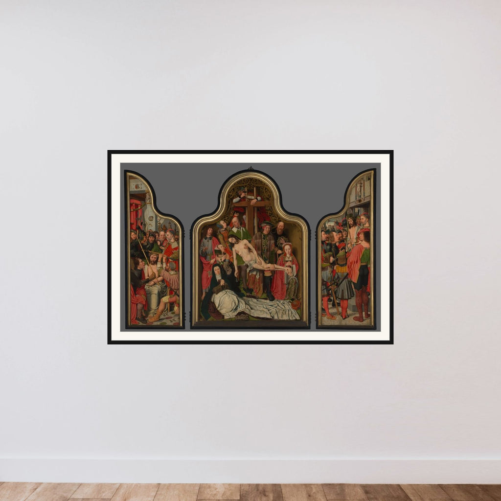 Passietriptiek framed — shown to scale