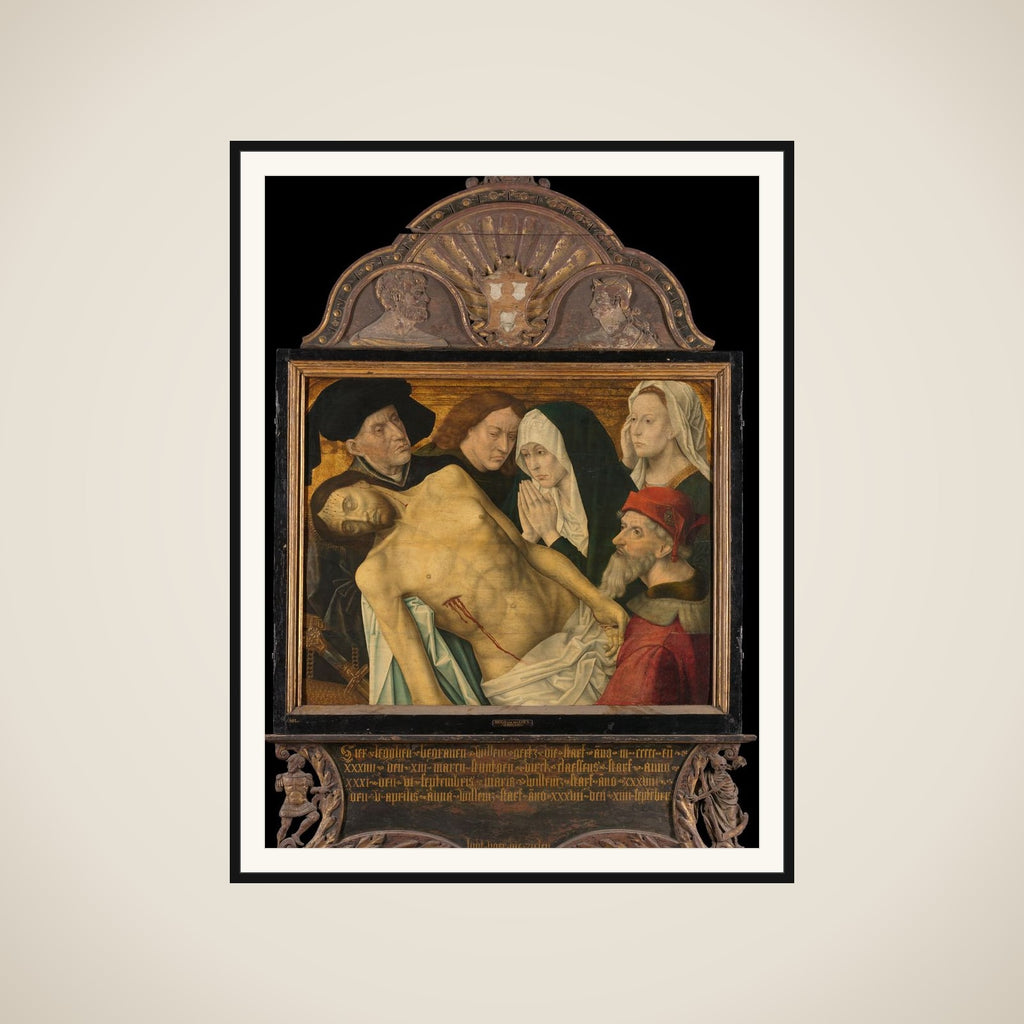 Central panel of a Memorial Triptych, formerly called the Gertz Memorial Triptych, with the Lamentation framed