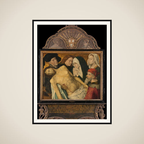 Central panel of a Memorial Triptych, formerly called the Gertz Memorial Triptych, with the Lamentation framed