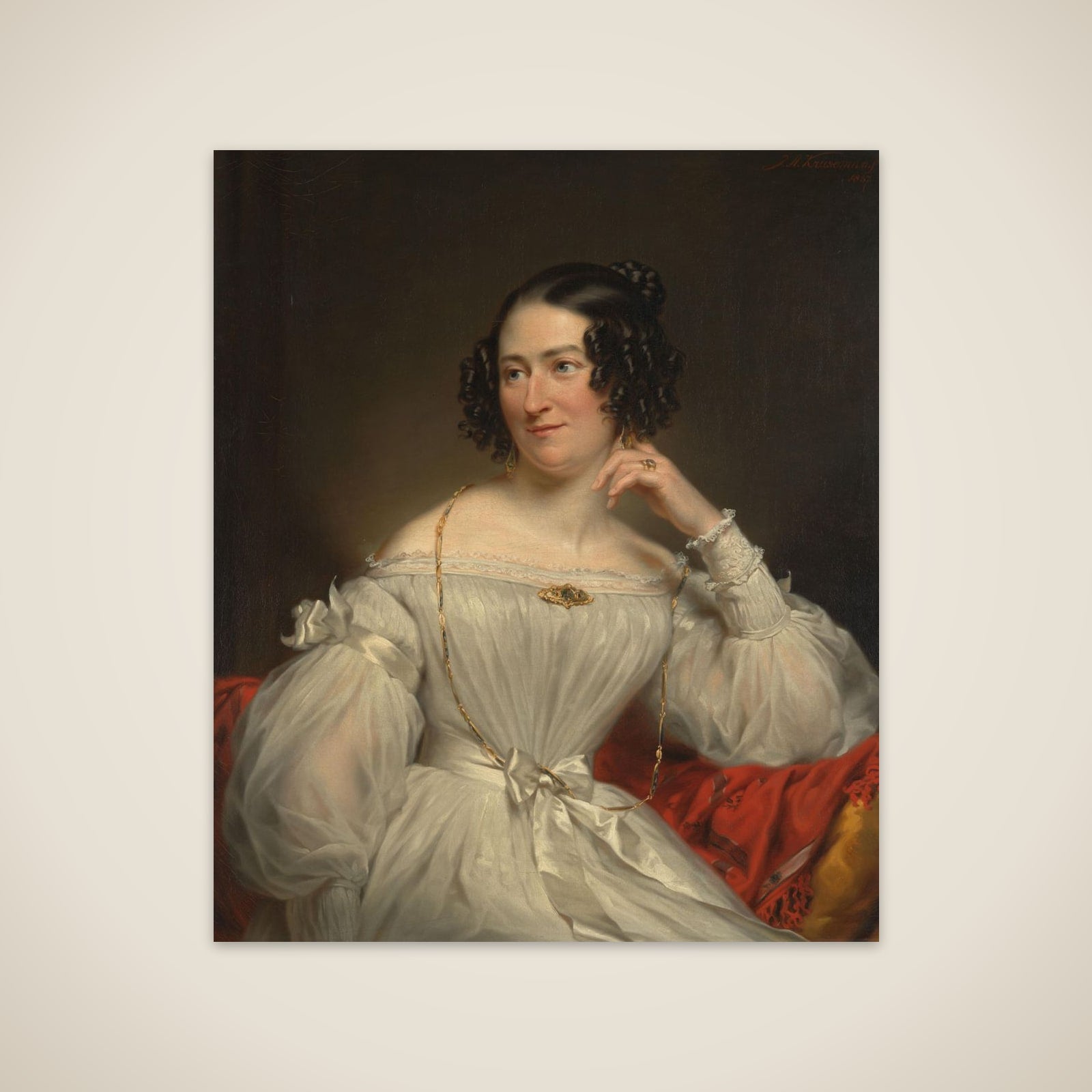 Portrait of Abrahamina Henriëtte Wurfbain (1808-1883), wife of Jacob de Vos Jz unframed print