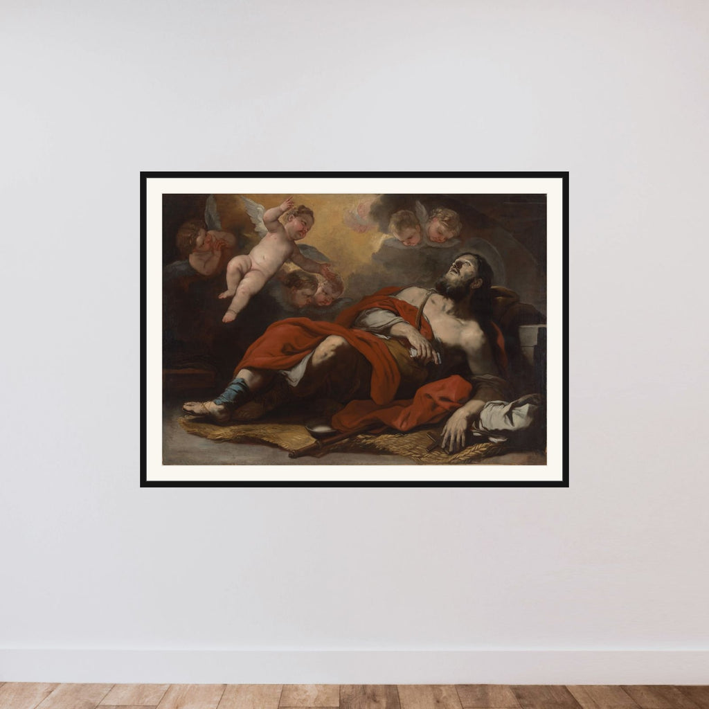 Saint Alexis framed — shown to scale