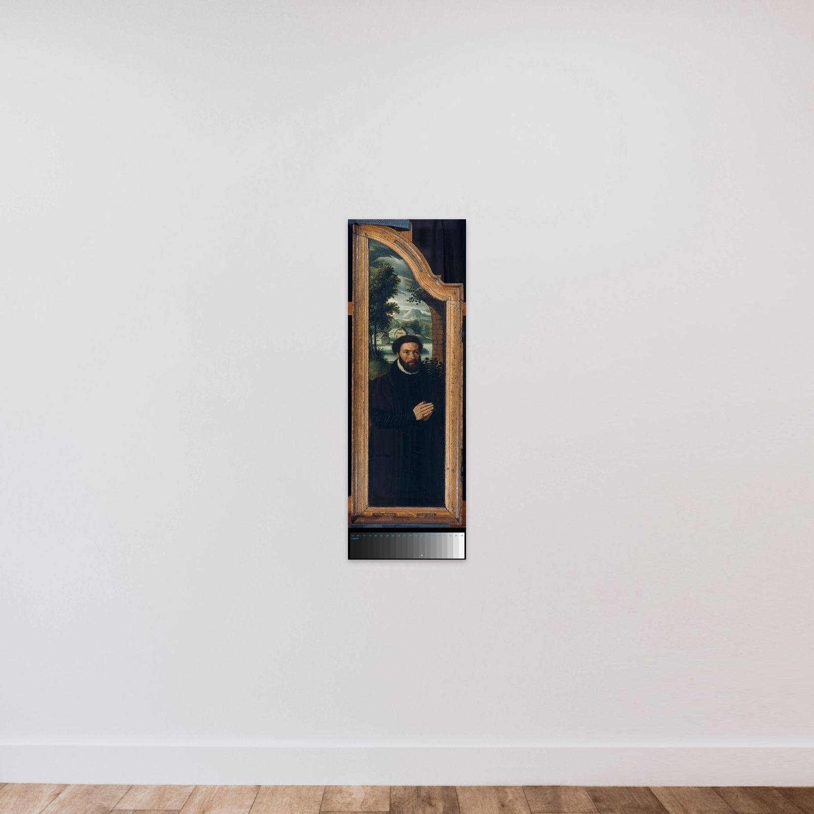 Wing of a Triptych with the Portrait of Julien de Brouckere unframed — shown to scale