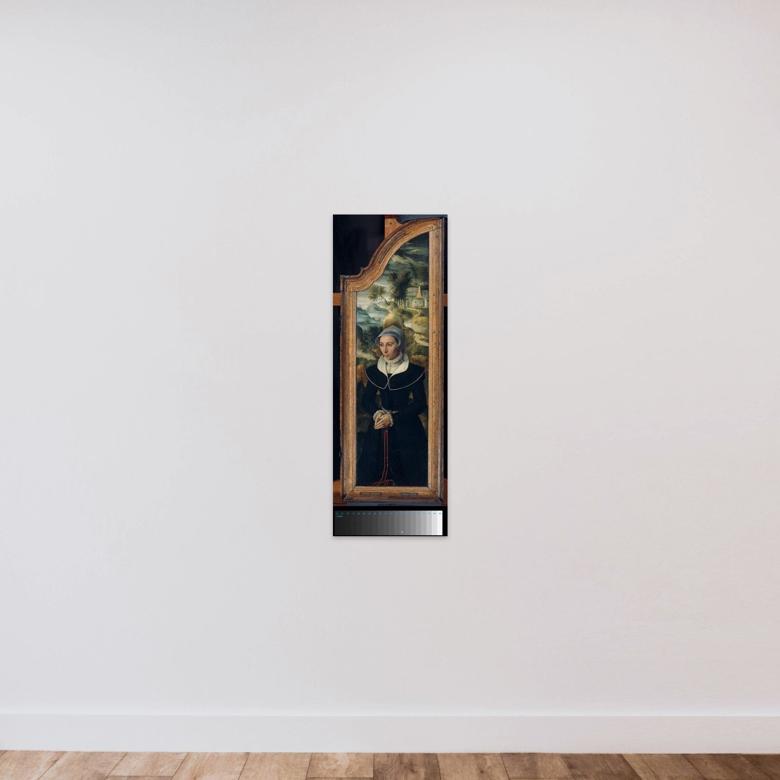 Wing of a Triptych with the Portrait of Elisabeth Canneel unframed — shown to scale