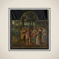 Johannes de Doper vermaant de Farizeeërs, middenpaneel van een drieluik framed