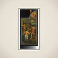 De doop van Christus in de Jordaan, rechter paneel van een drieluik framed