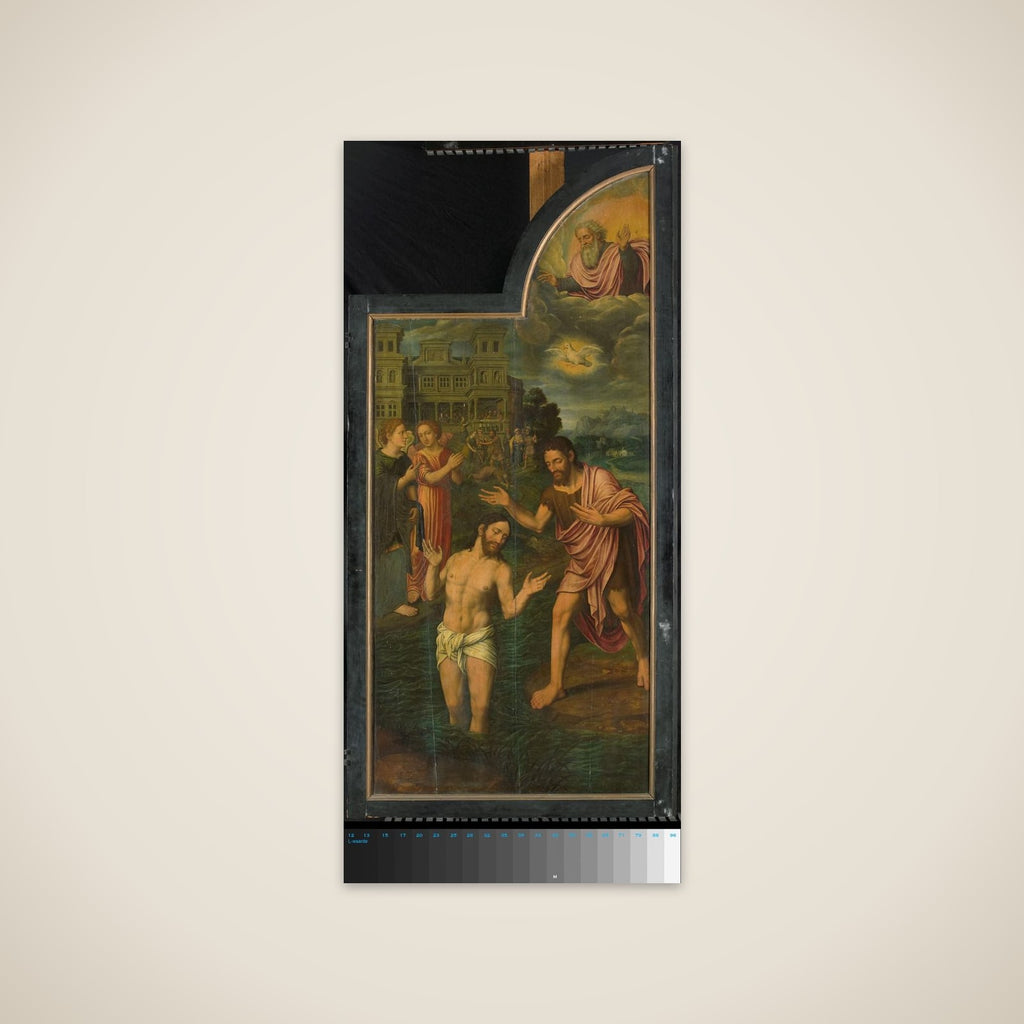 De doop van Christus in de Jordaan, rechter paneel van een drieluik unframed print
