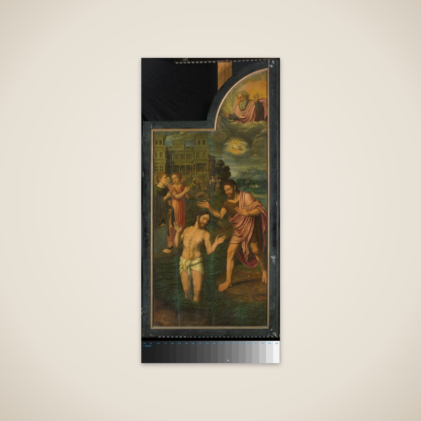 De doop van Christus in de Jordaan, rechter paneel van een drieluik unframed print