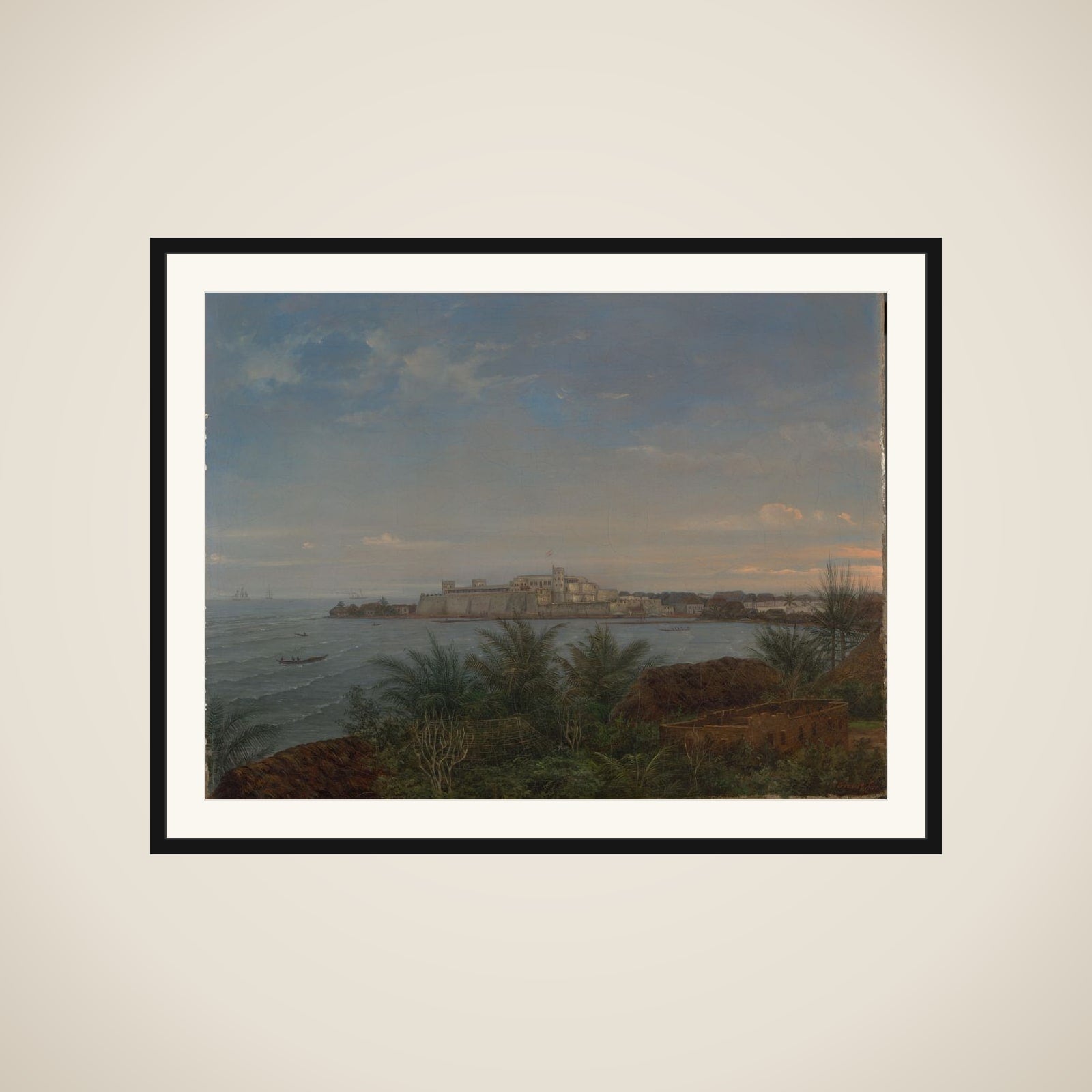 View of het Nederlandse kasteel van Elmina aan de Goudkust framed