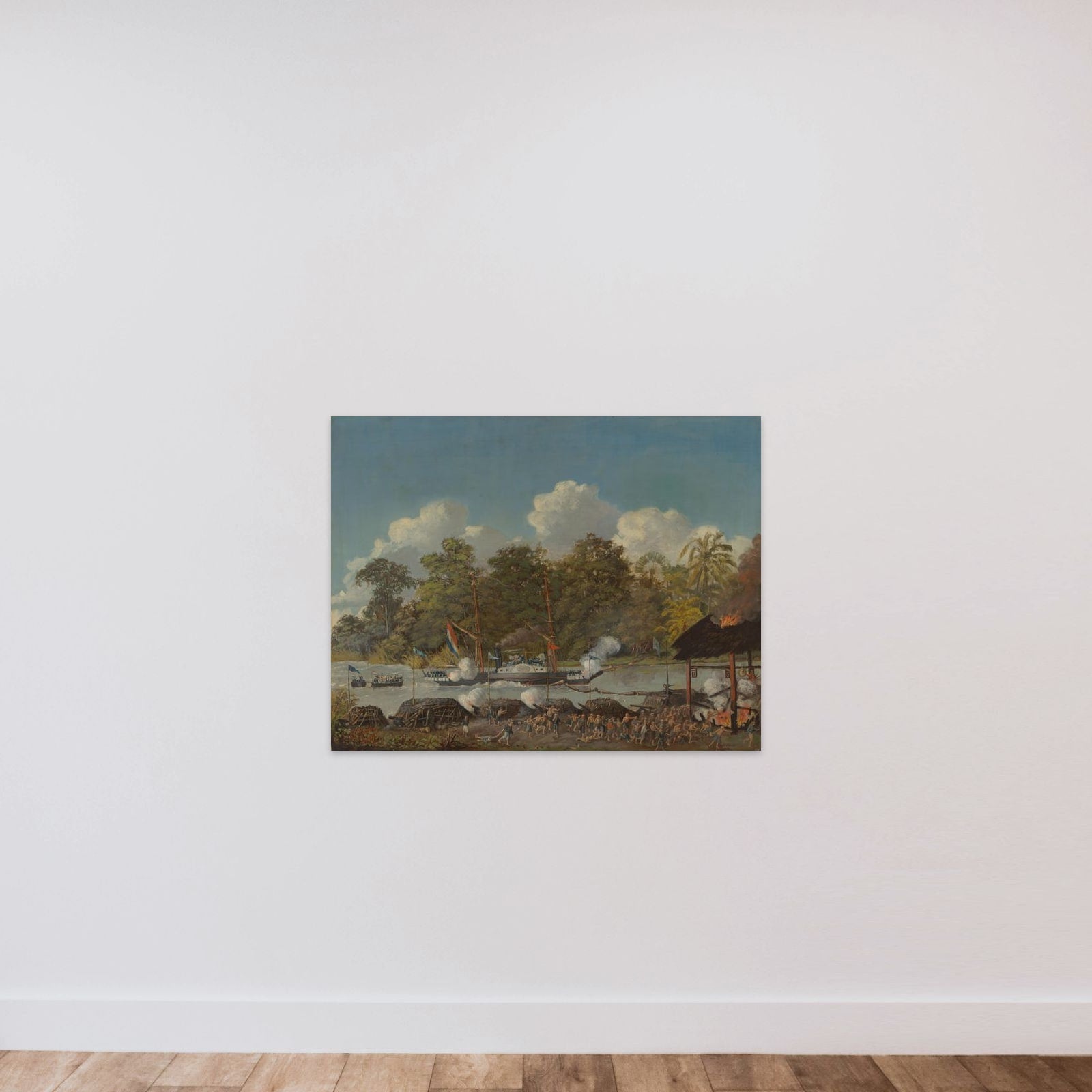 Tafereel uit de 'Kongsi-oorlogen', West-Kalimantan 1853 unframed — shown to scale