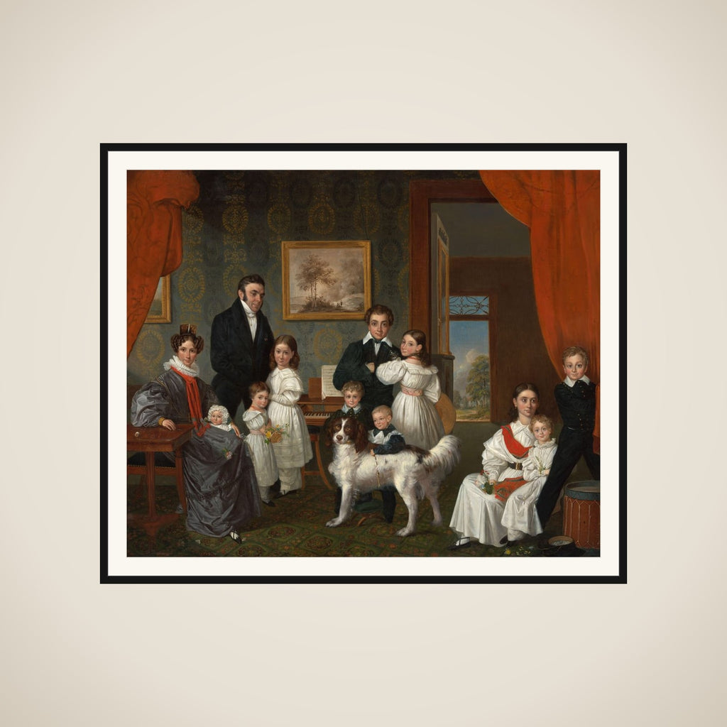 Portrait of de family Baud in hun buitenhuis in Voorburg framed