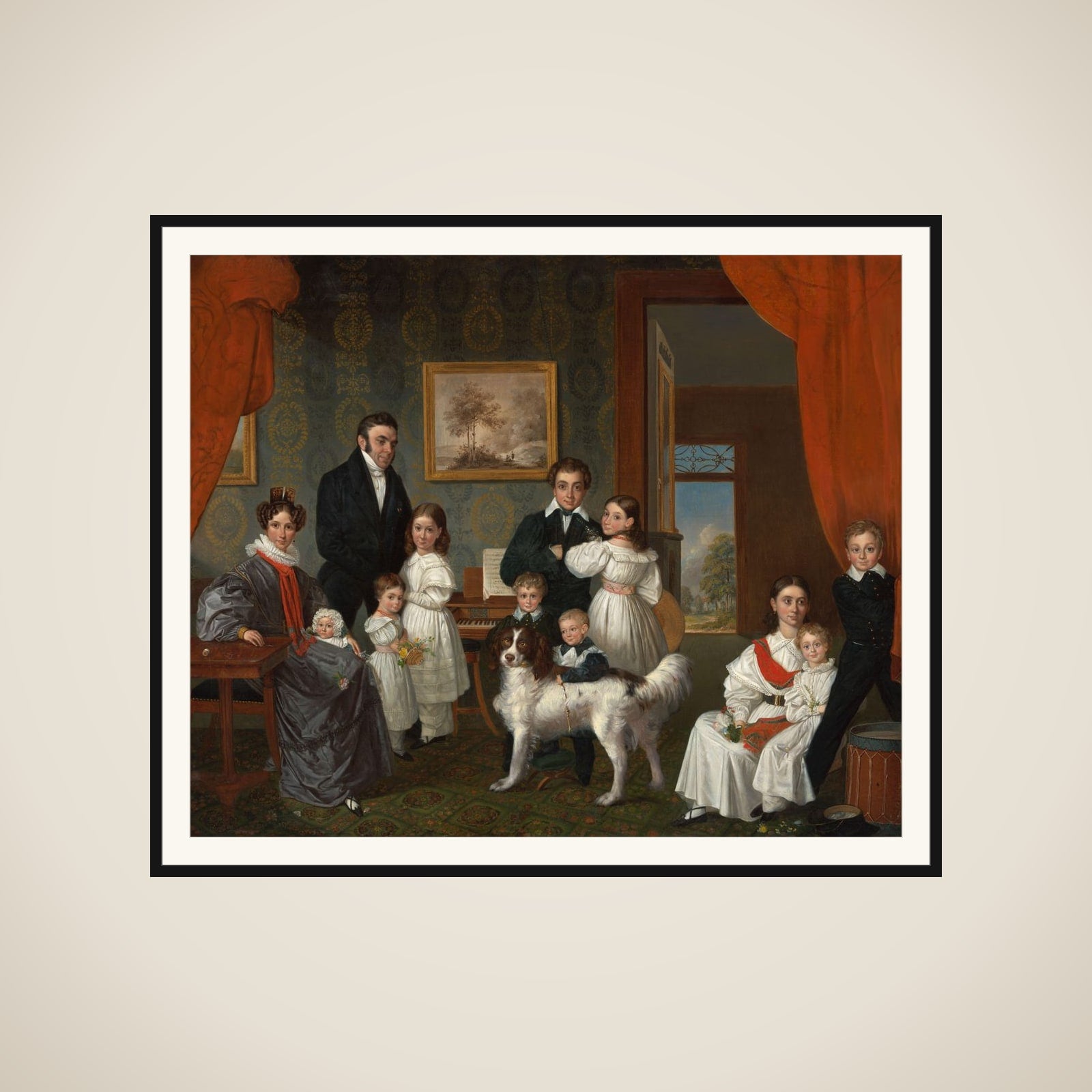 Portrait of de family Baud in hun buitenhuis in Voorburg framed