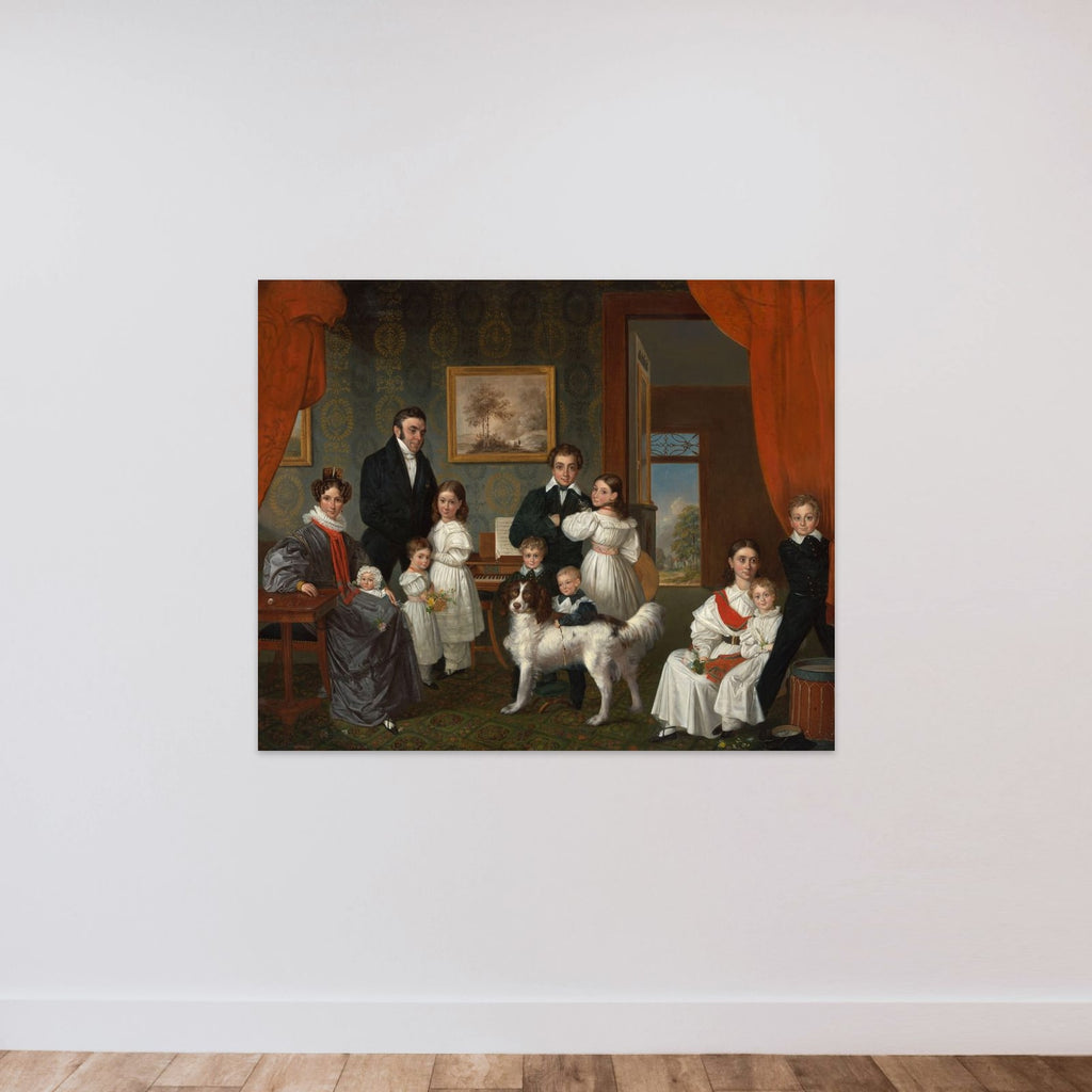 Portrait of de family Baud in hun buitenhuis in Voorburg unframed — shown to scale