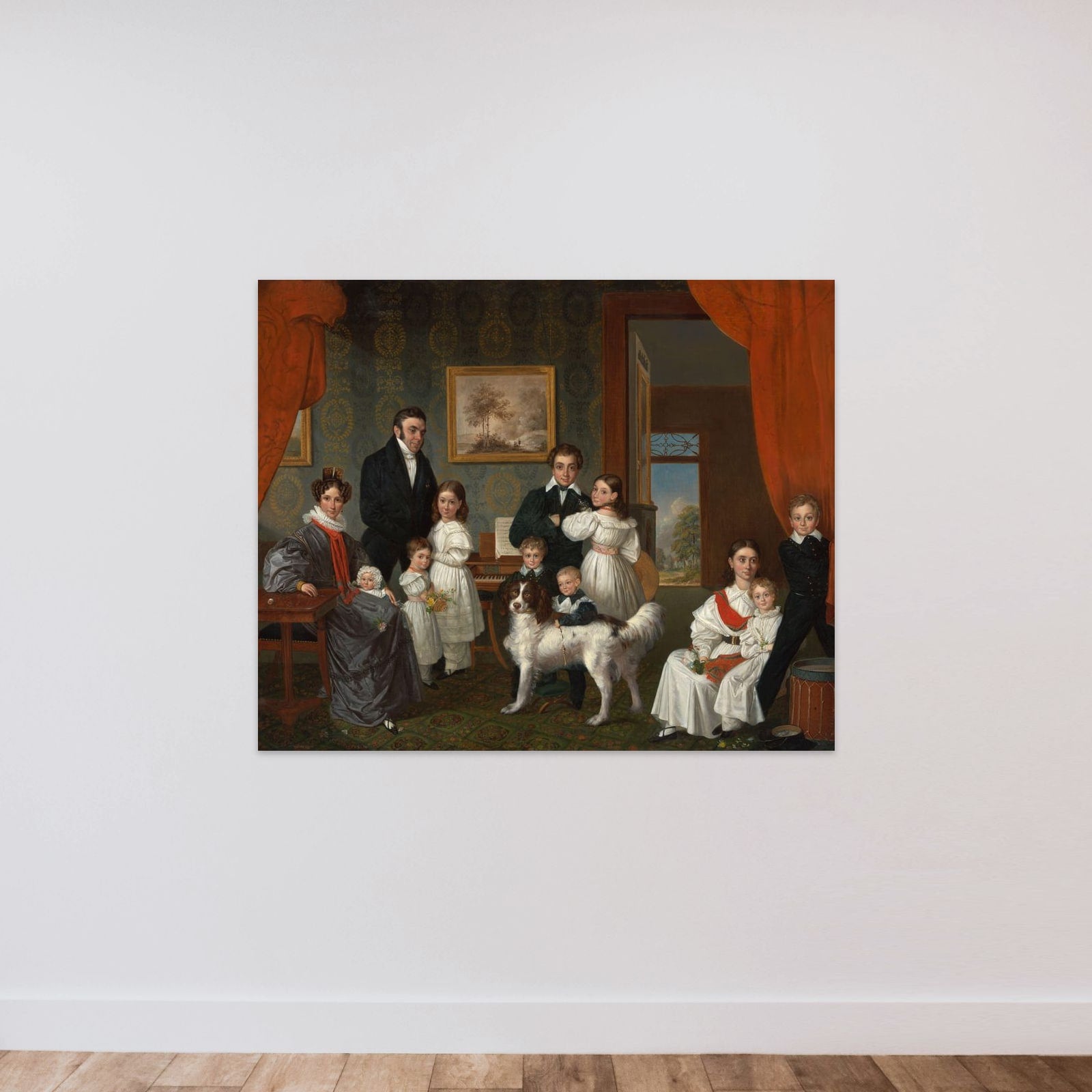 Portrait of de family Baud in hun buitenhuis in Voorburg unframed — shown to scale