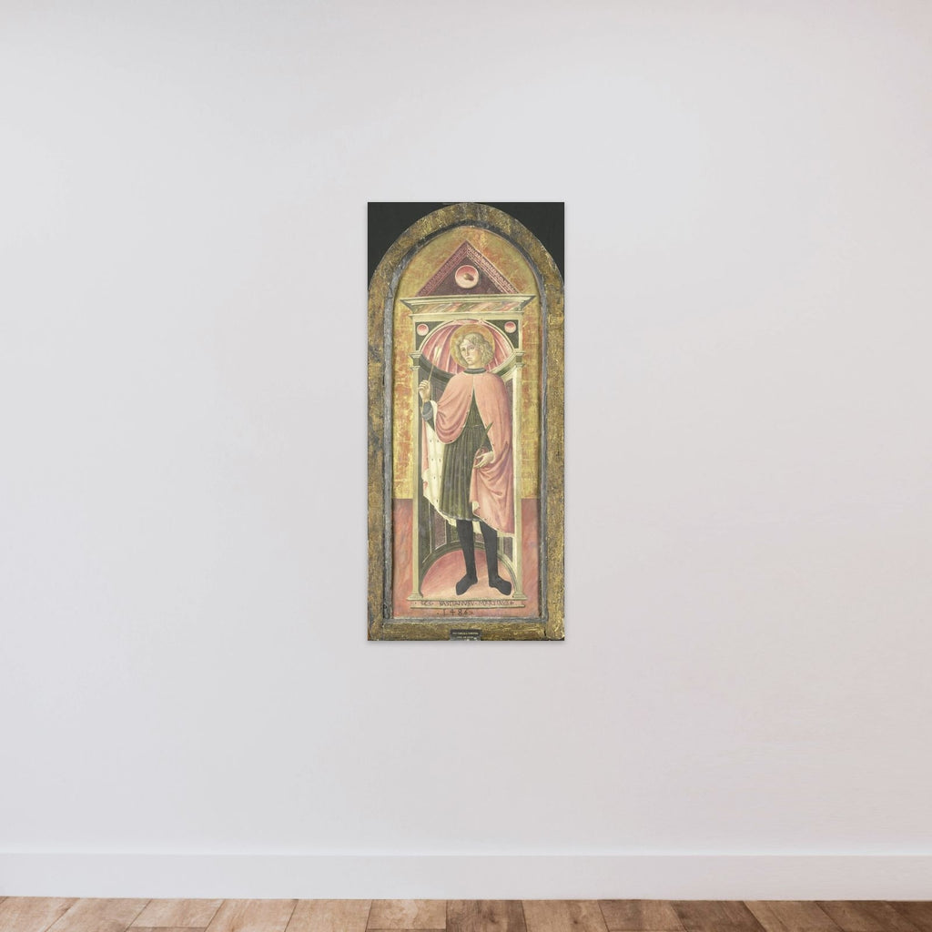 Saint Sebastian unframed — shown to scale