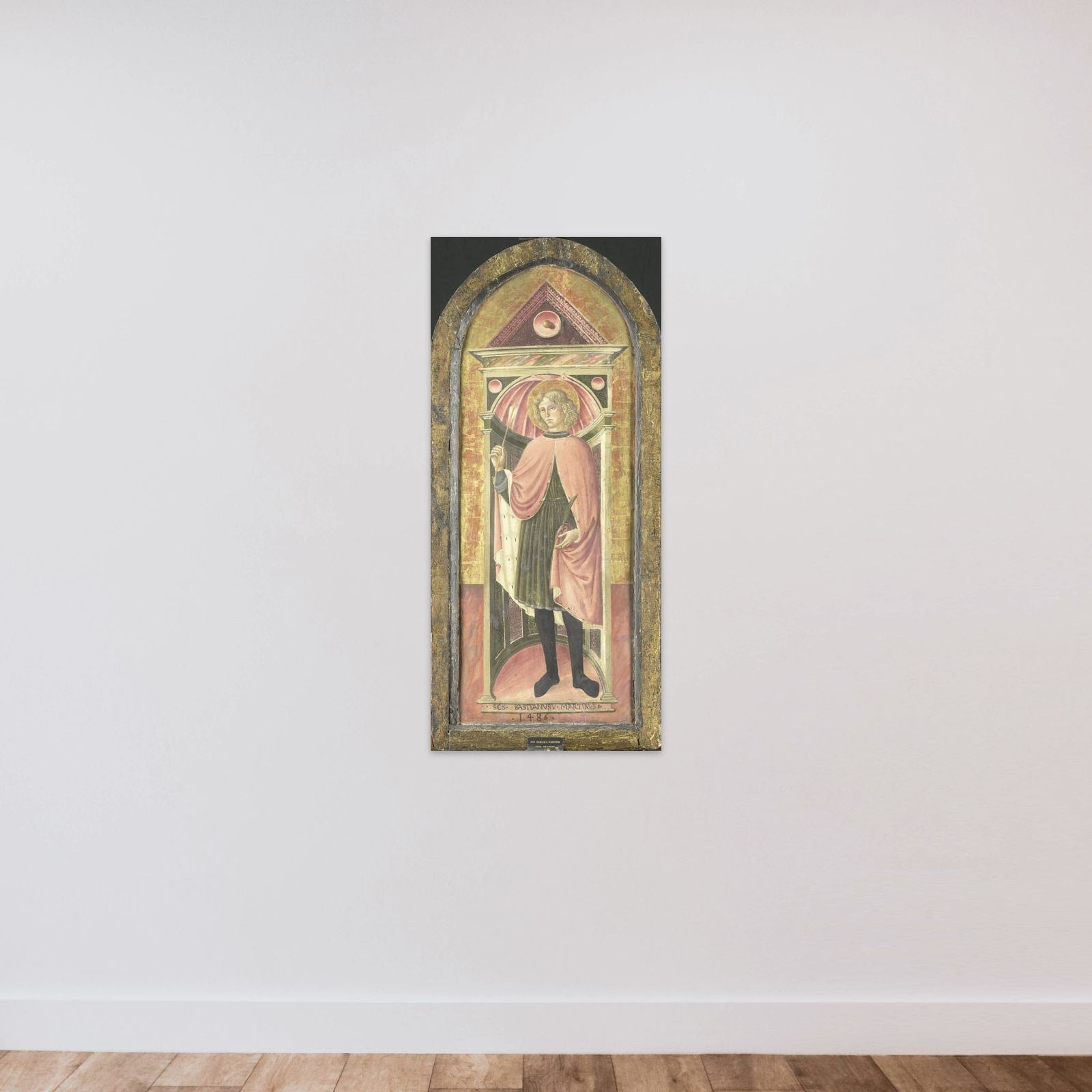 Saint Sebastian unframed — shown to scale