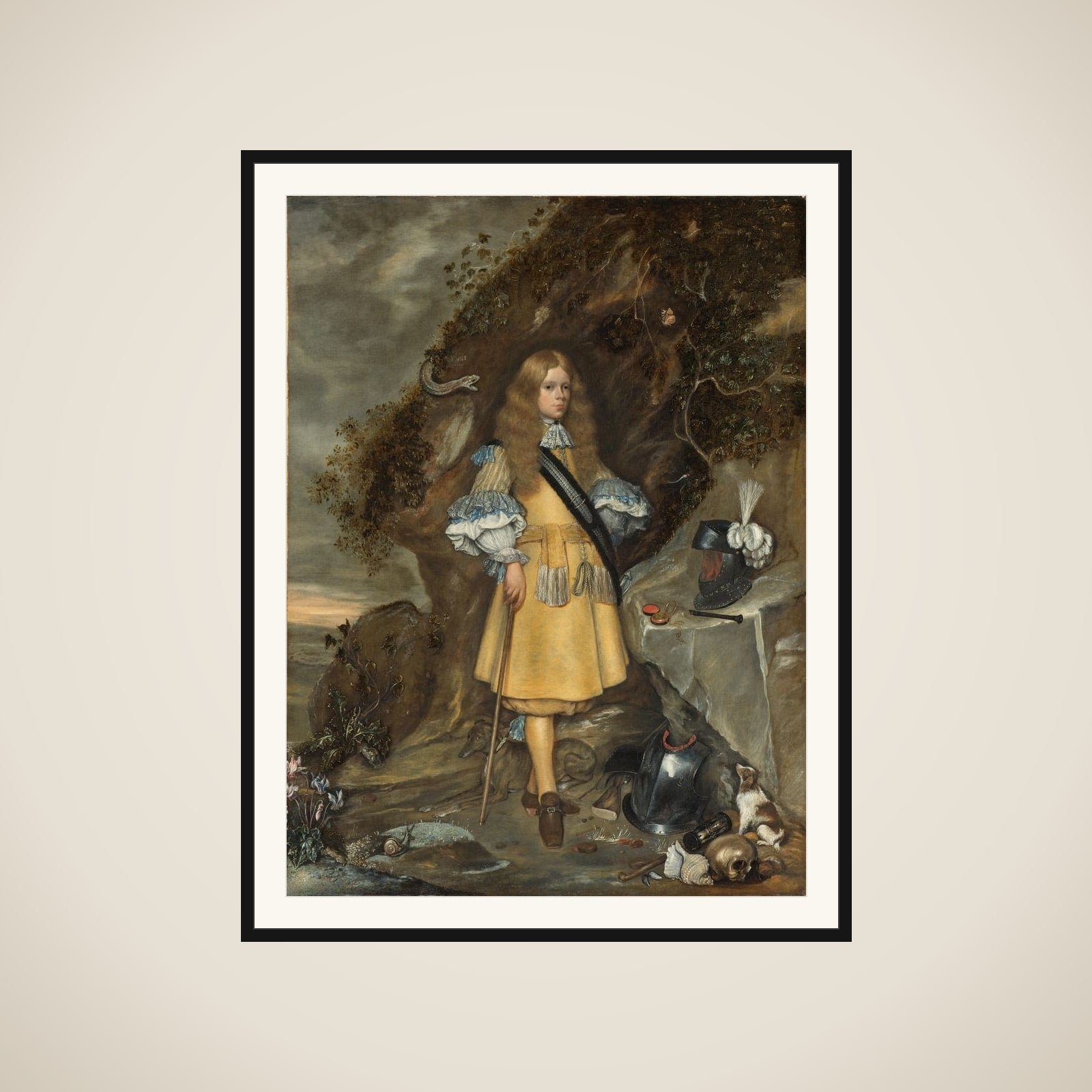 Memorial Portrait of Moses ter Borch (1645-1667) framed