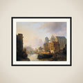 Imaginary View of a Riverside Town with Aachen Cathedral framed