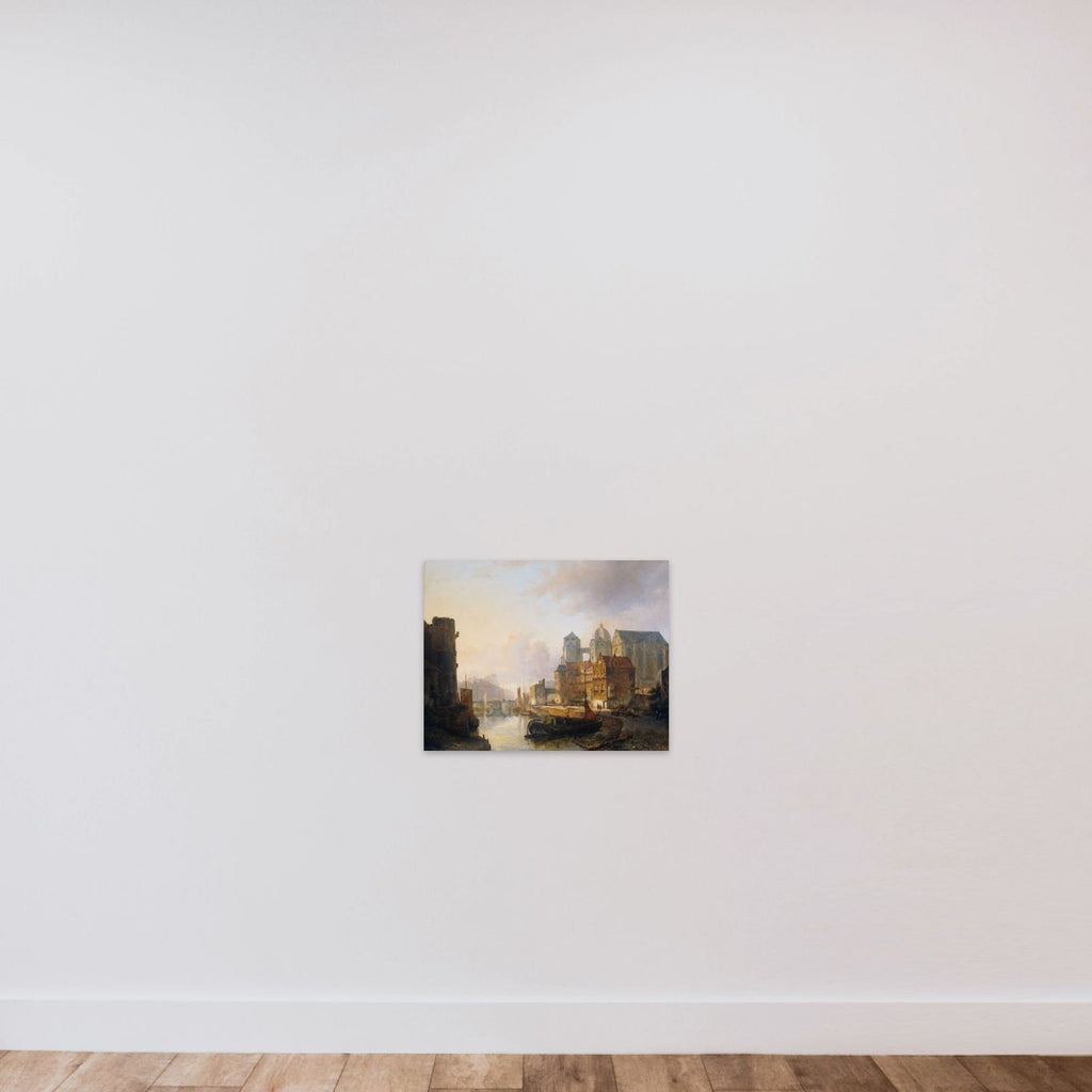 Imaginary View of a Riverside Town with Aachen Cathedral unframed — shown to scale