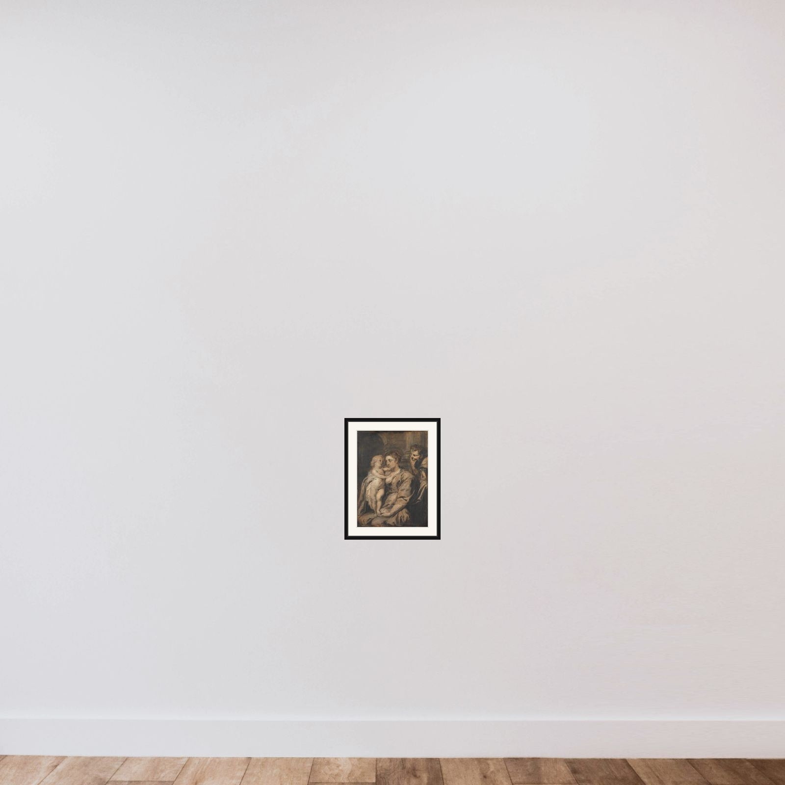 Den hellige Familie framed — shown to scale