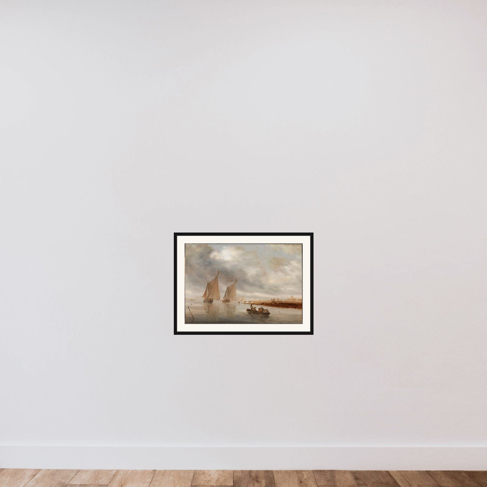 Flodlandskab framed — shown to scale