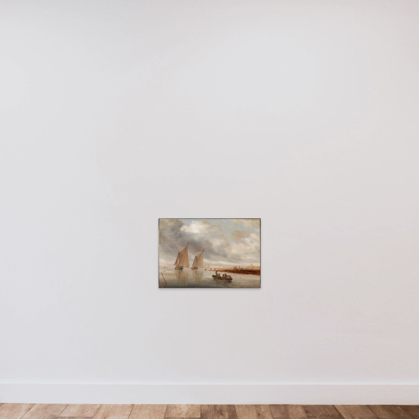 Flodlandskab unframed — shown to scale
