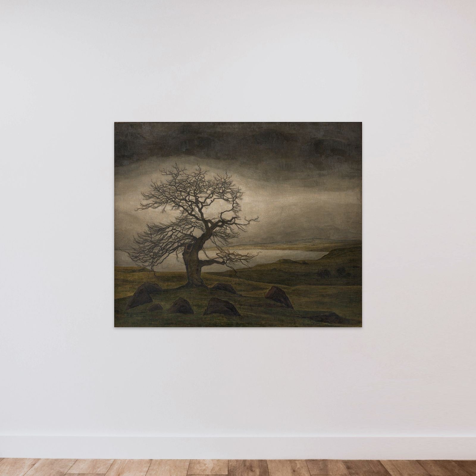 Landskab unframed — shown to scale