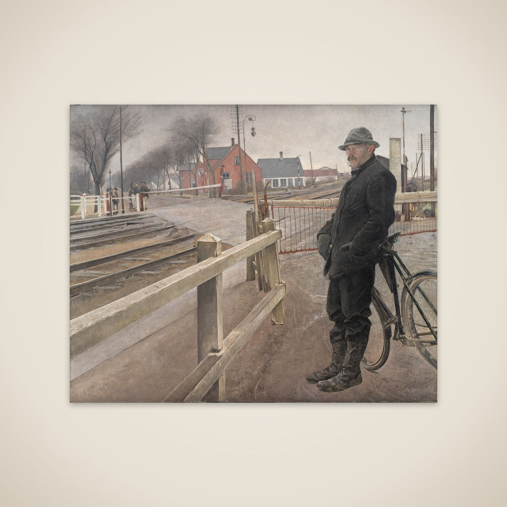 Når toget ventes. Jernbaneoverkørsel ved Roskilde Landevej unframed print