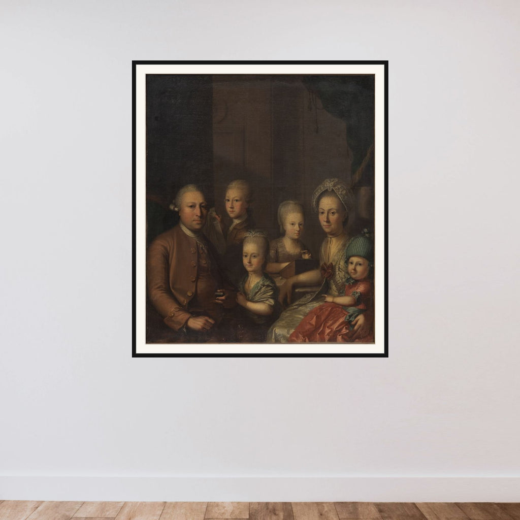 Portræt af familien Lund framed — shown to scale