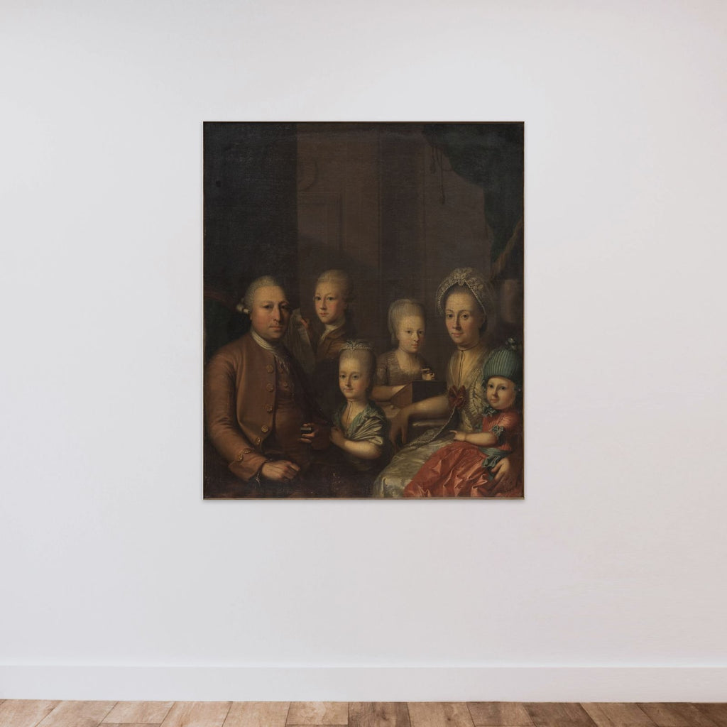 Portræt af familien Lund unframed — shown to scale