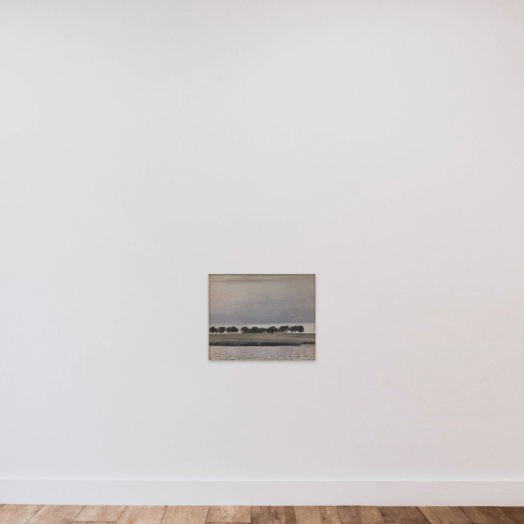 Forstudie til "Solregn. Gentofte Sø" unframed — shown to scale