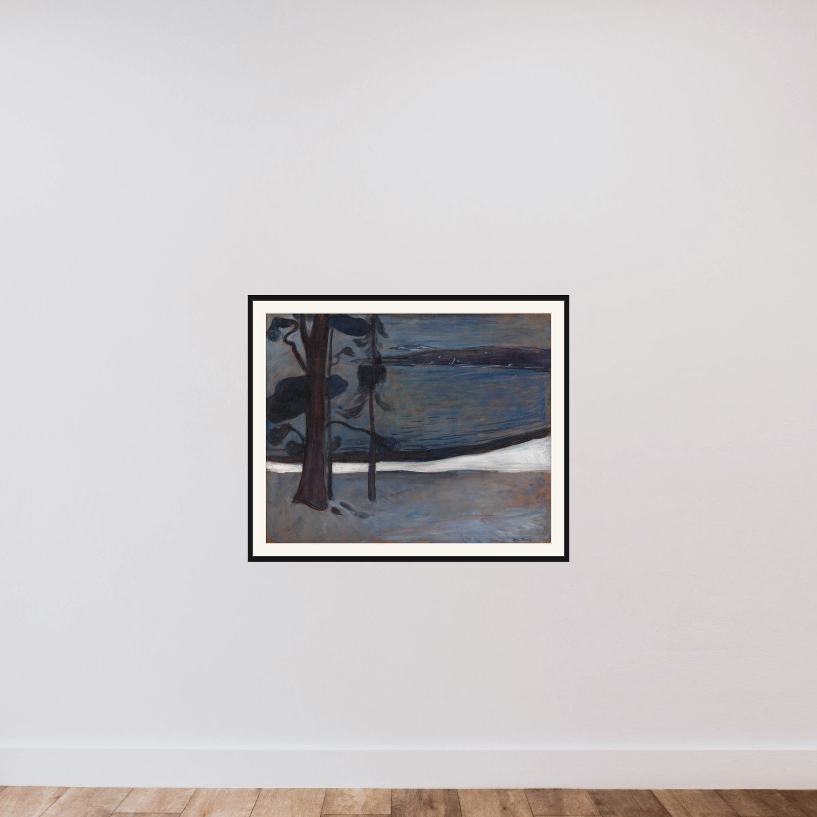 Vinter ved Nordstrand framed — shown to scale