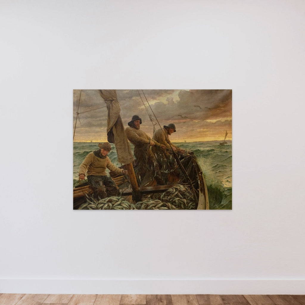 Hornbækfiskere på sildefangst unframed — shown to scale