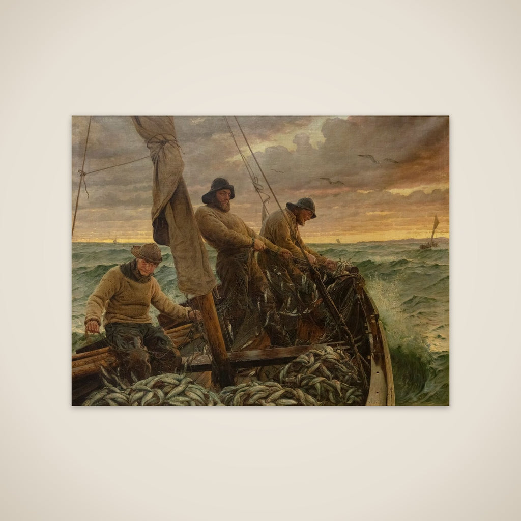 Hornbækfiskere på sildefangst unframed print