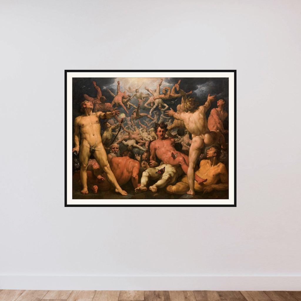 Titanernes fald framed — shown to scale