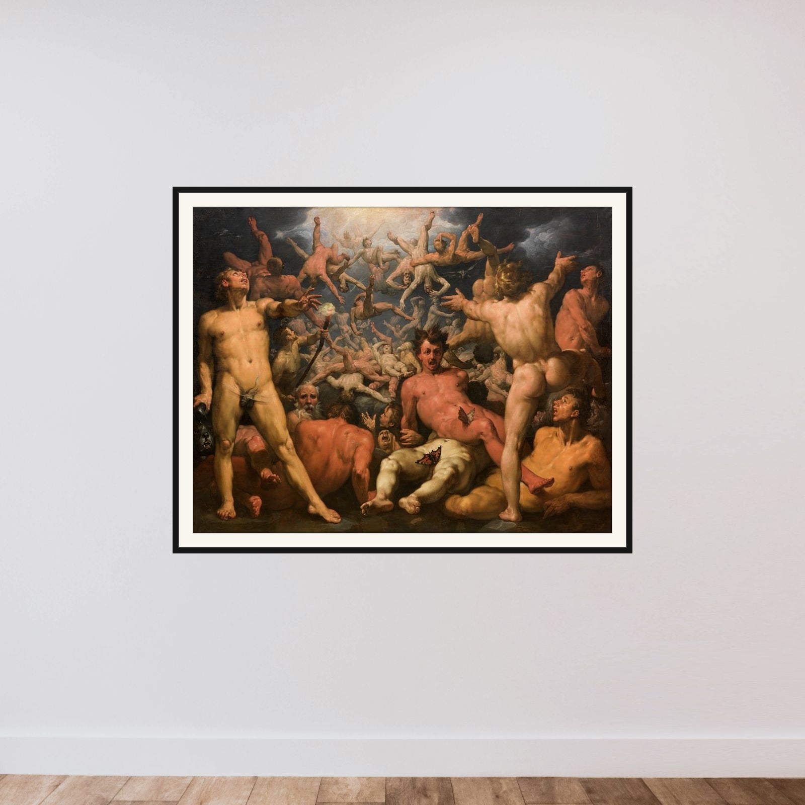 Titanernes fald framed — shown to scale