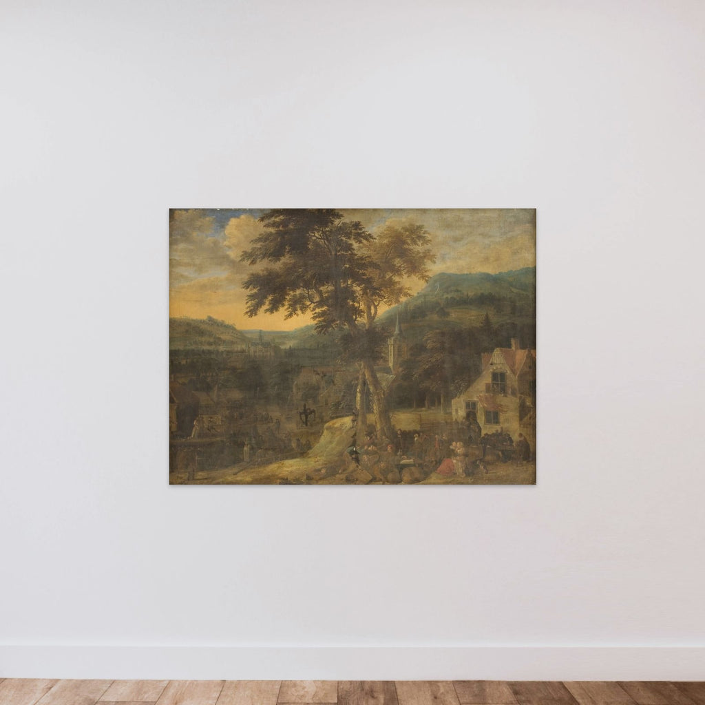 En landsbyfest unframed — shown to scale