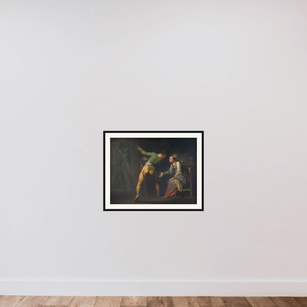 Hamlet hos sin moder framed — shown to scale