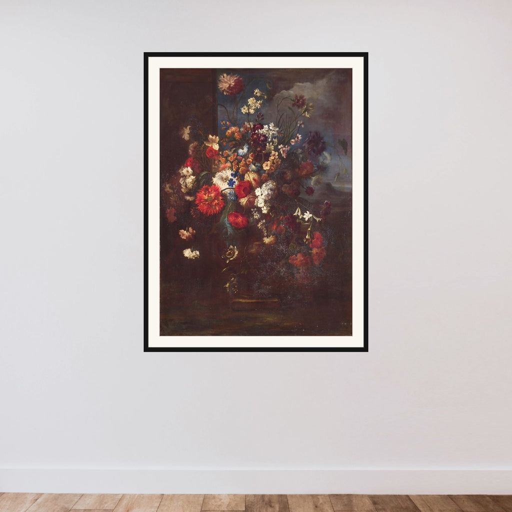 Blomsterstykke framed — shown to scale