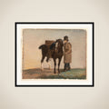 Opsadlet hest med rytter framed