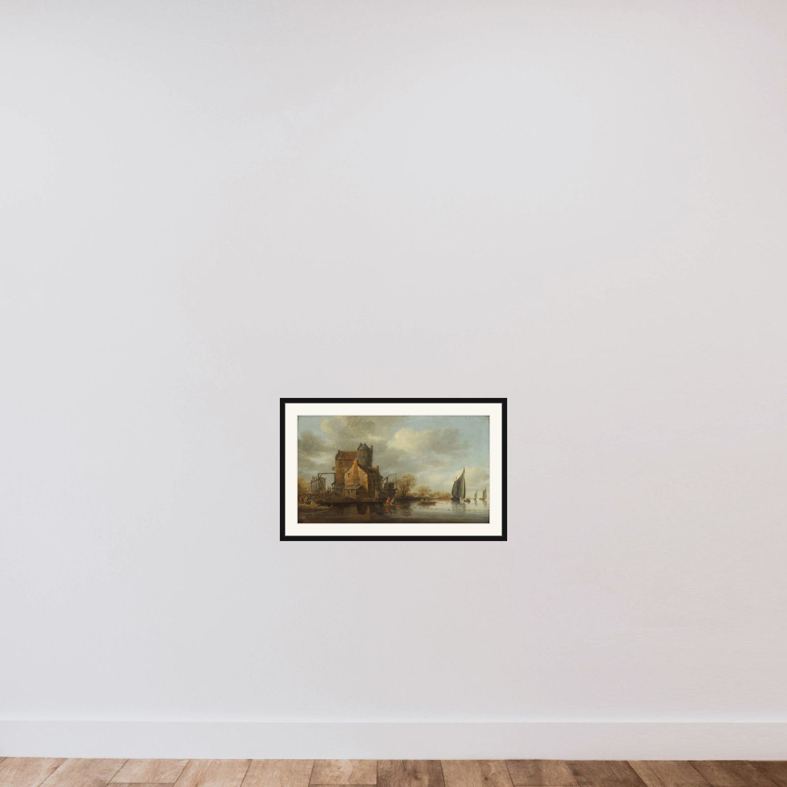 Hollandsk flodprospekt framed — shown to scale