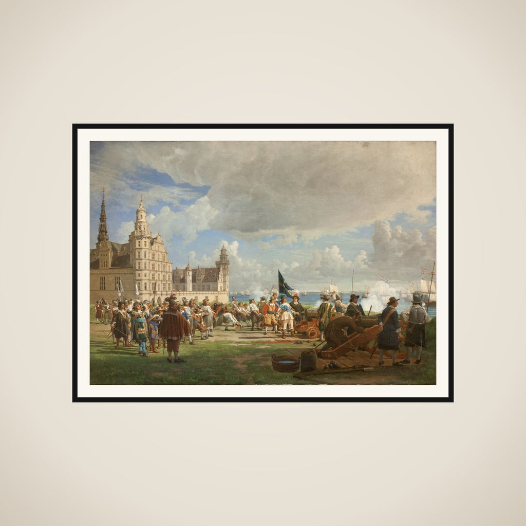 Den hollandske flåde under admiral Opdam passerer Sundet d. 29. oktober 1658 under Svenskekrigen 1657-60 framed