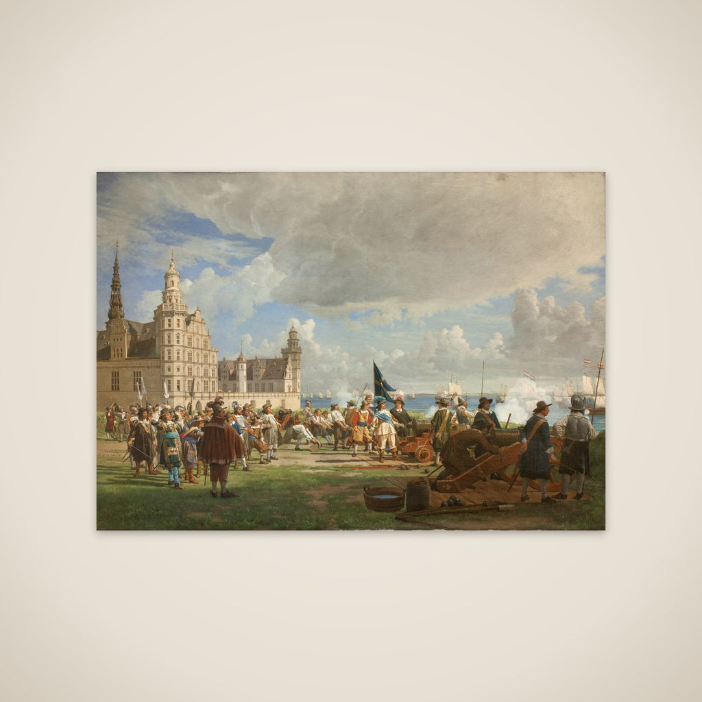 Den hollandske flåde under admiral Opdam passerer Sundet d. 29. oktober 1658 under Svenskekrigen 1657-60 unframed print