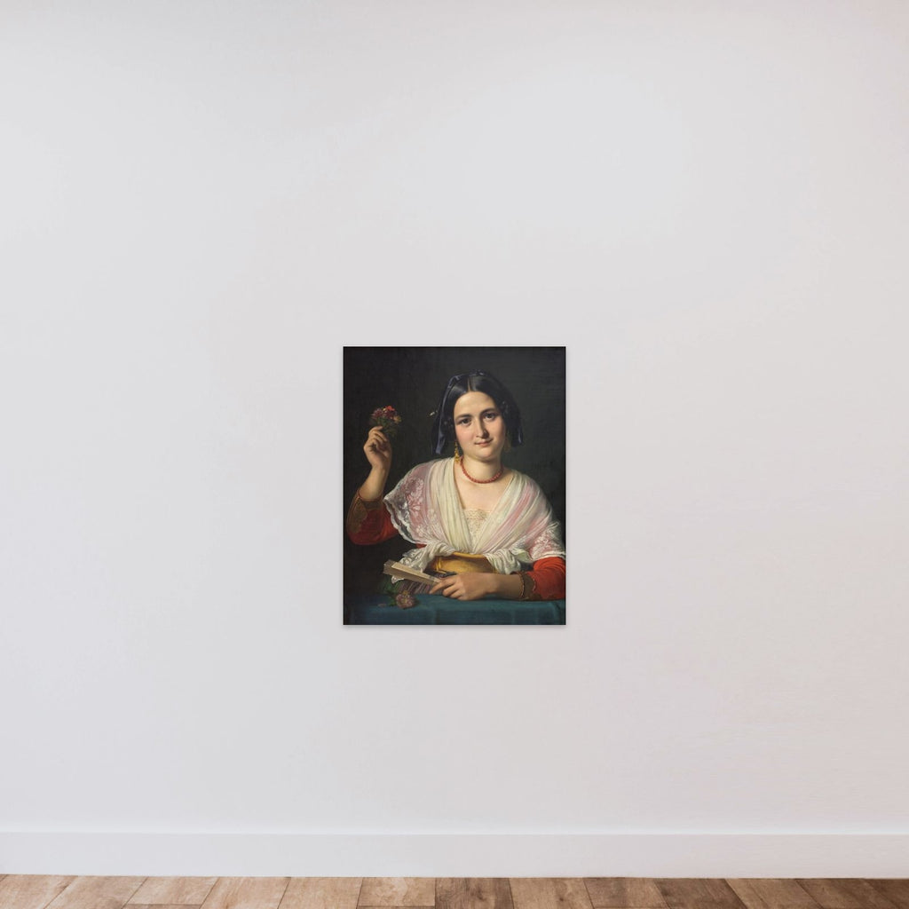 En romerinde i karnevalsdragt unframed — shown to scale