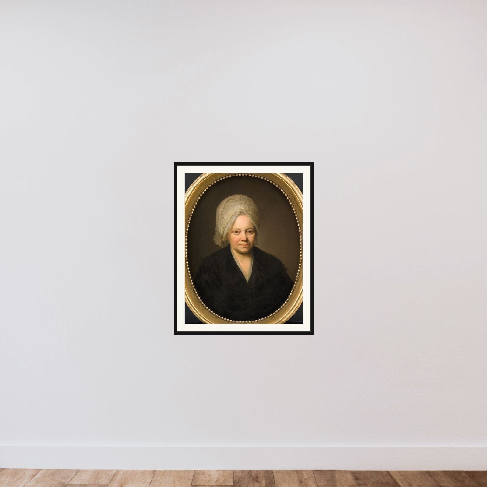 Ane Margrethe Abildgaard, f. Bastholm. Maleren N.A. Abildgaards moder framed — shown to scale