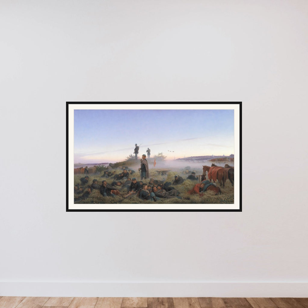 Morgenen efter slaget ved Isted den 25. juli 1850 framed — shown to scale
