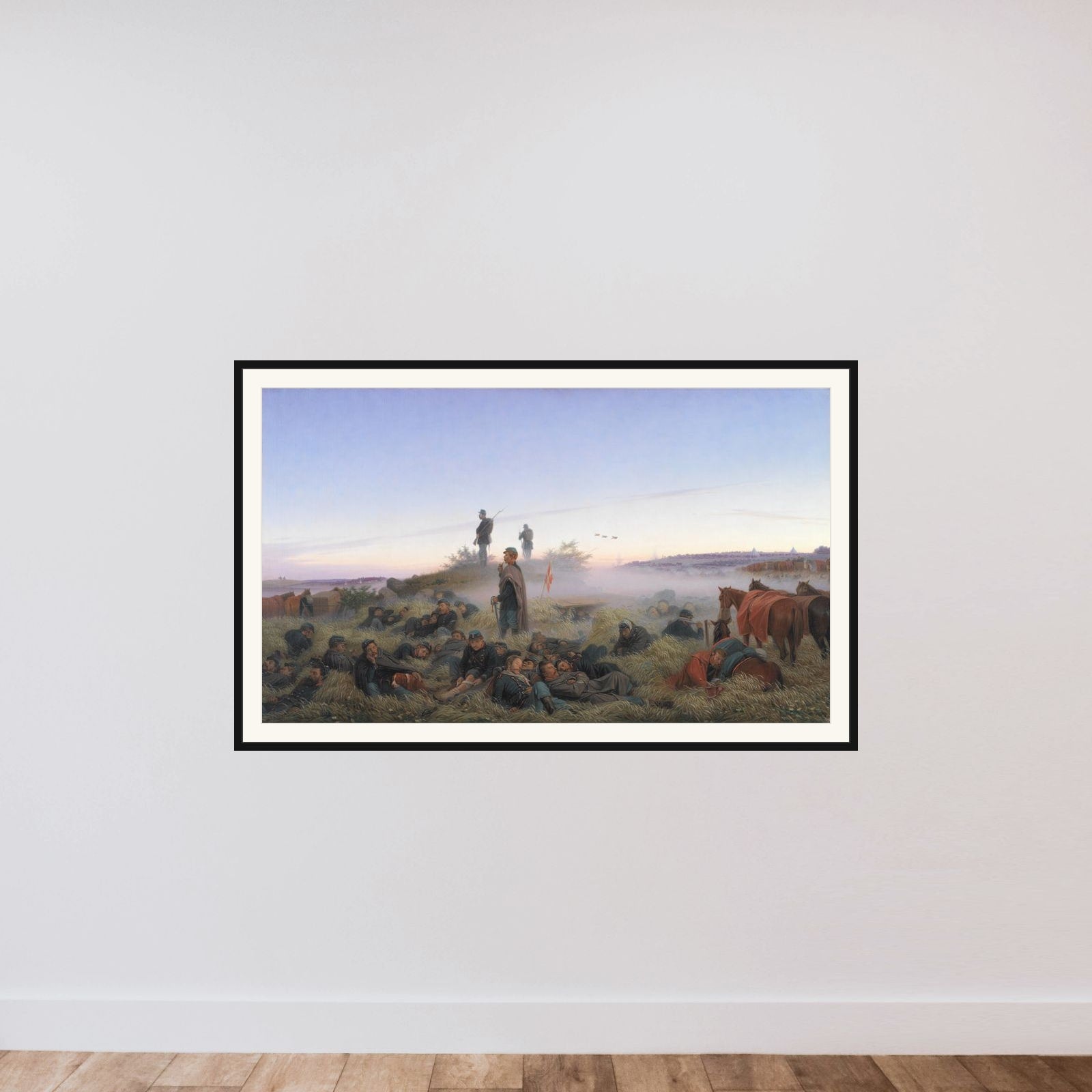 Morgenen efter slaget ved Isted den 25. juli 1850 framed — shown to scale