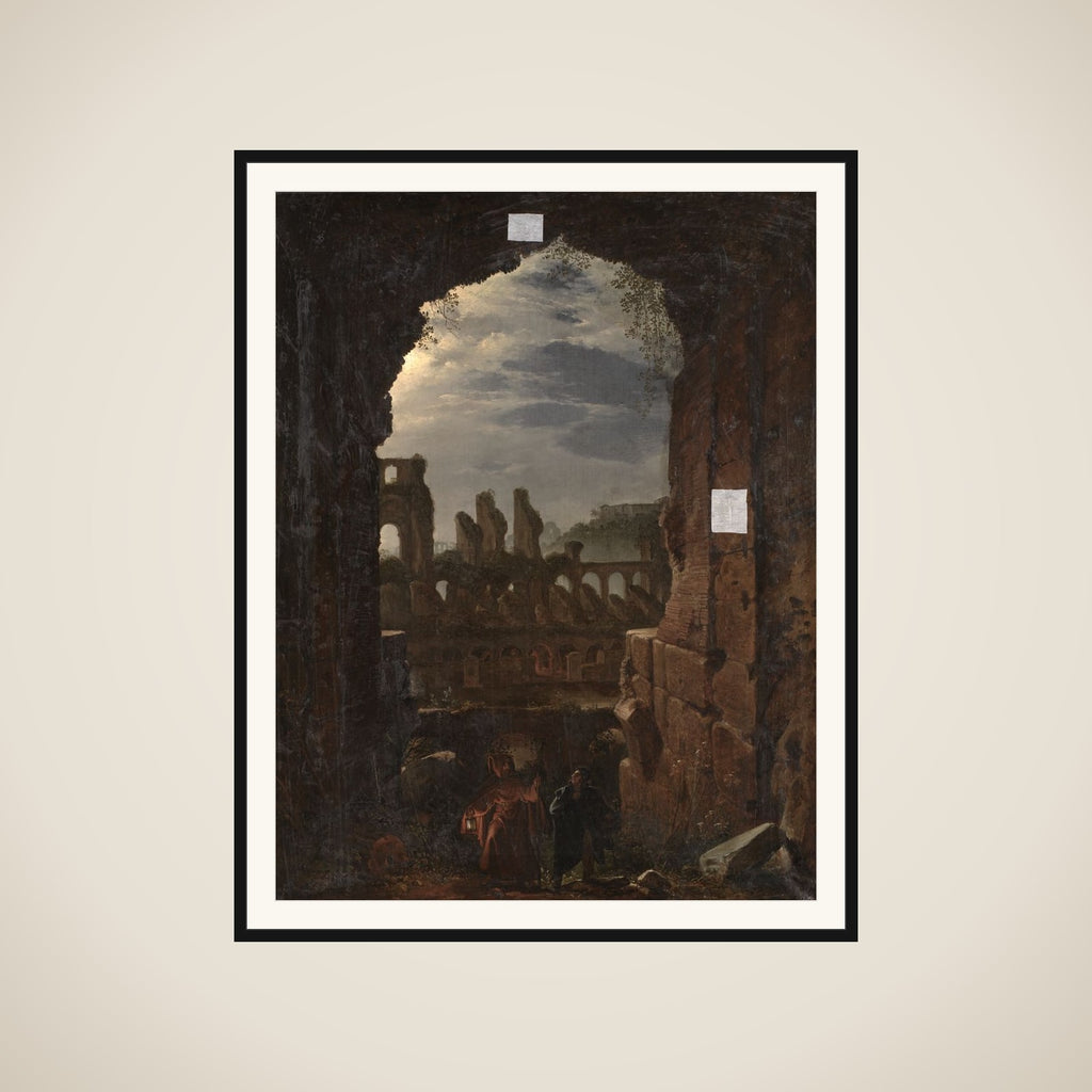 Parti af Colosseum i måneskin framed